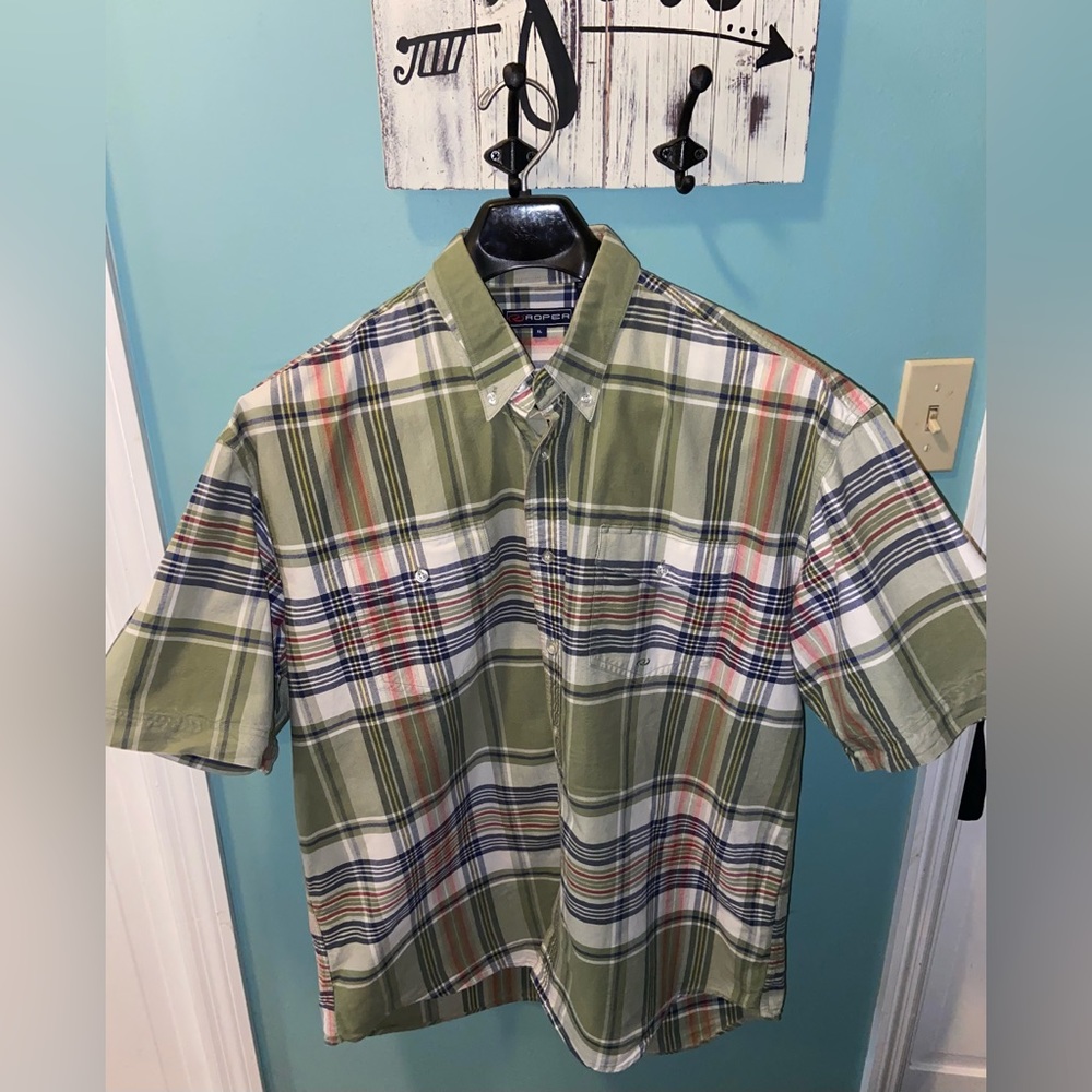 Roper Green & Blue Plaid Men’s Size XL shirt